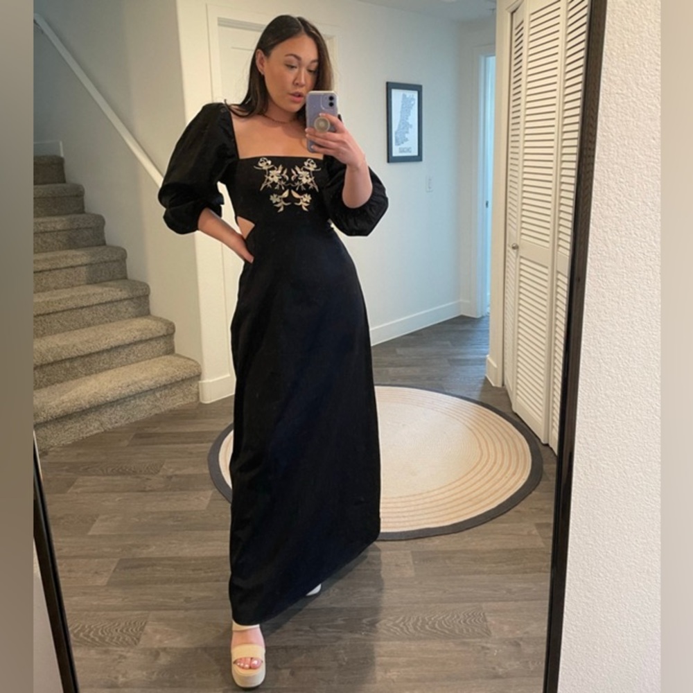 Anthropologie Embroidered Cut Out
Maxi Dress Size Small Black - Picture 15 of 15